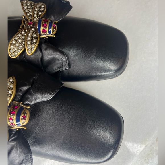 GUCCI WOMENS SZ EU39.5 QUEEN MARGARET BLACK LEATHER LOAFERS - Picture 8 of 8